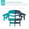 Best Choice Products 6-Person Circular Outdoor Wooden Picnic Table w/ 3 Built-In Benches, Umbrella Hole